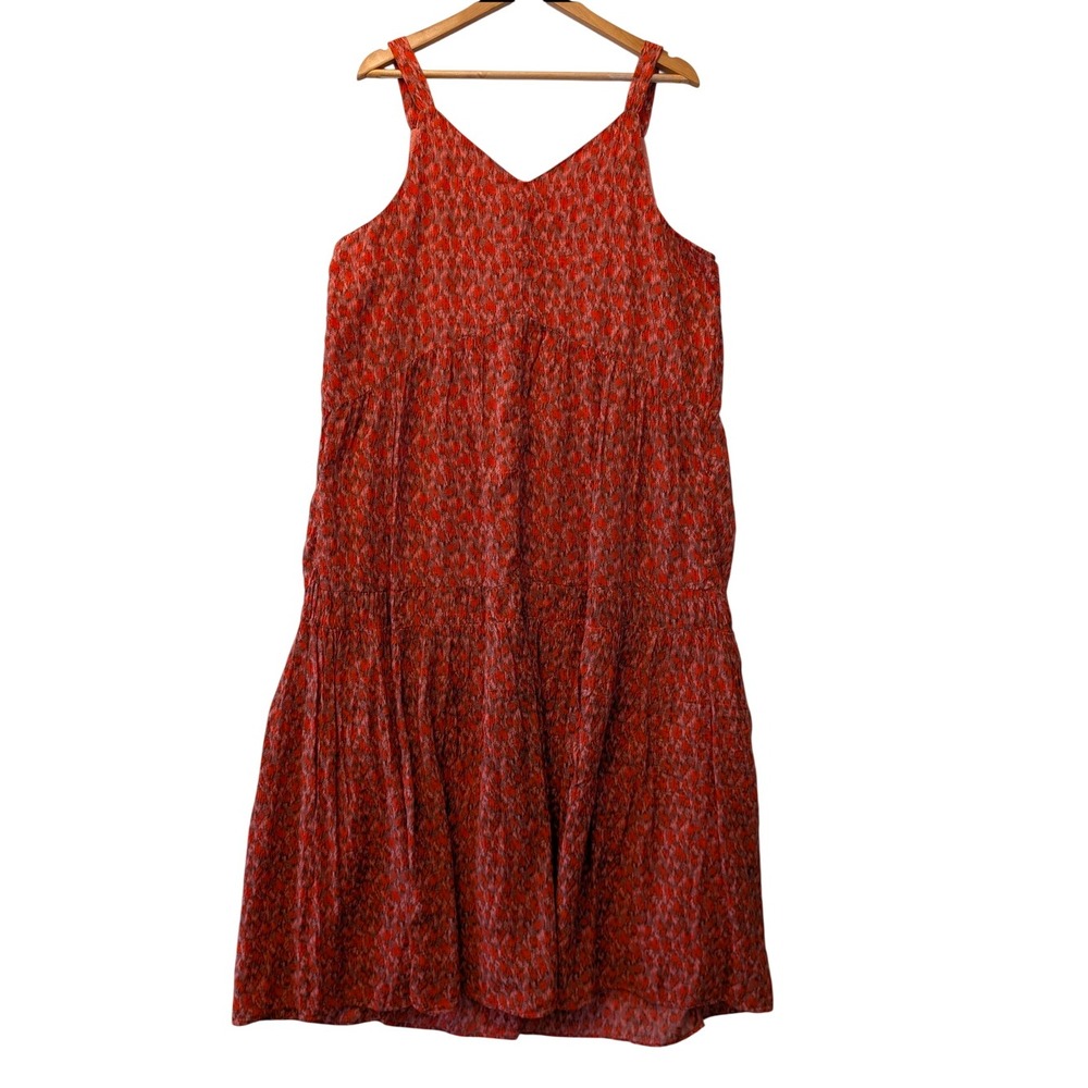 Joie Tea Rose Cotton Tiered V-Neck Midi Dress JE6001PR Mens L - Picture 8 of 13